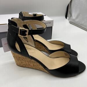 Liz Claiborne Womens Octavia Wedge Sandals Black Size 10M